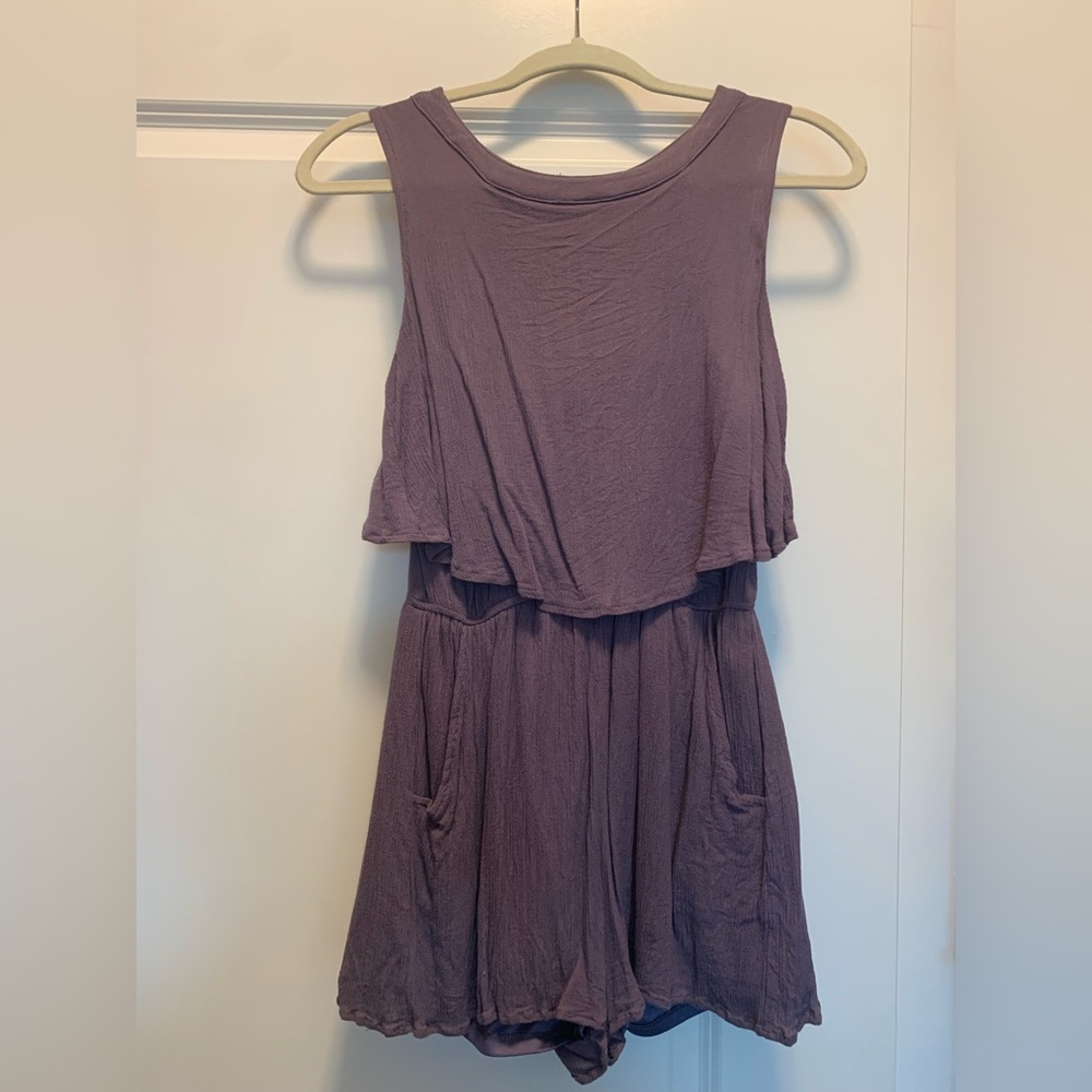 Elegant Purple Sleeveless Romper